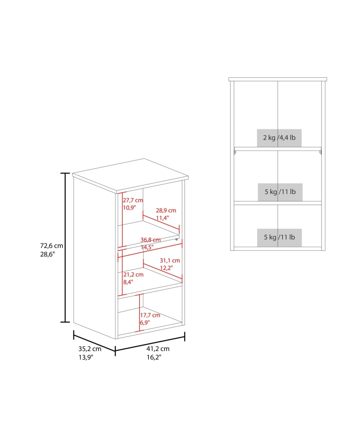 Depot E-Shop Nulato Medicine Cabinet with 1 Door and 3 Shelves, Black