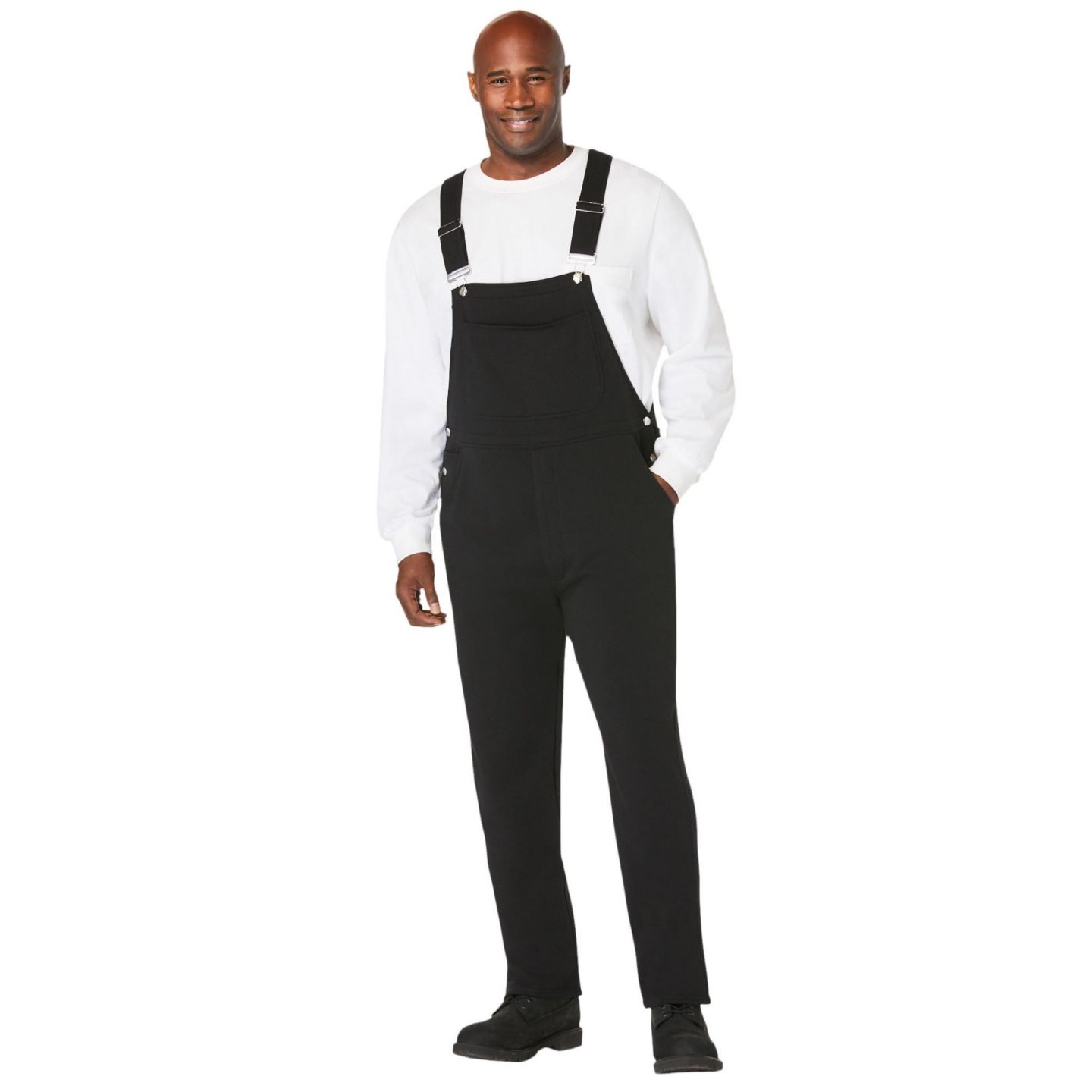 Мужской комбинезон KingSize Fleece Overalls, цвет: Чёрный — фото 1