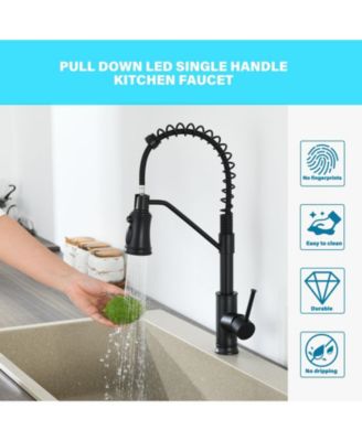 Pull out Touchless Single Handle Kitchen Faucet with MotionSense In Black