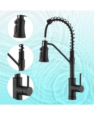 Pull out Touchless Single Handle Kitchen Faucet with MotionSense In Black
