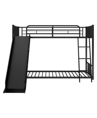 Streamdale Metal Bunk Bed With Slide, Twin Over Twin