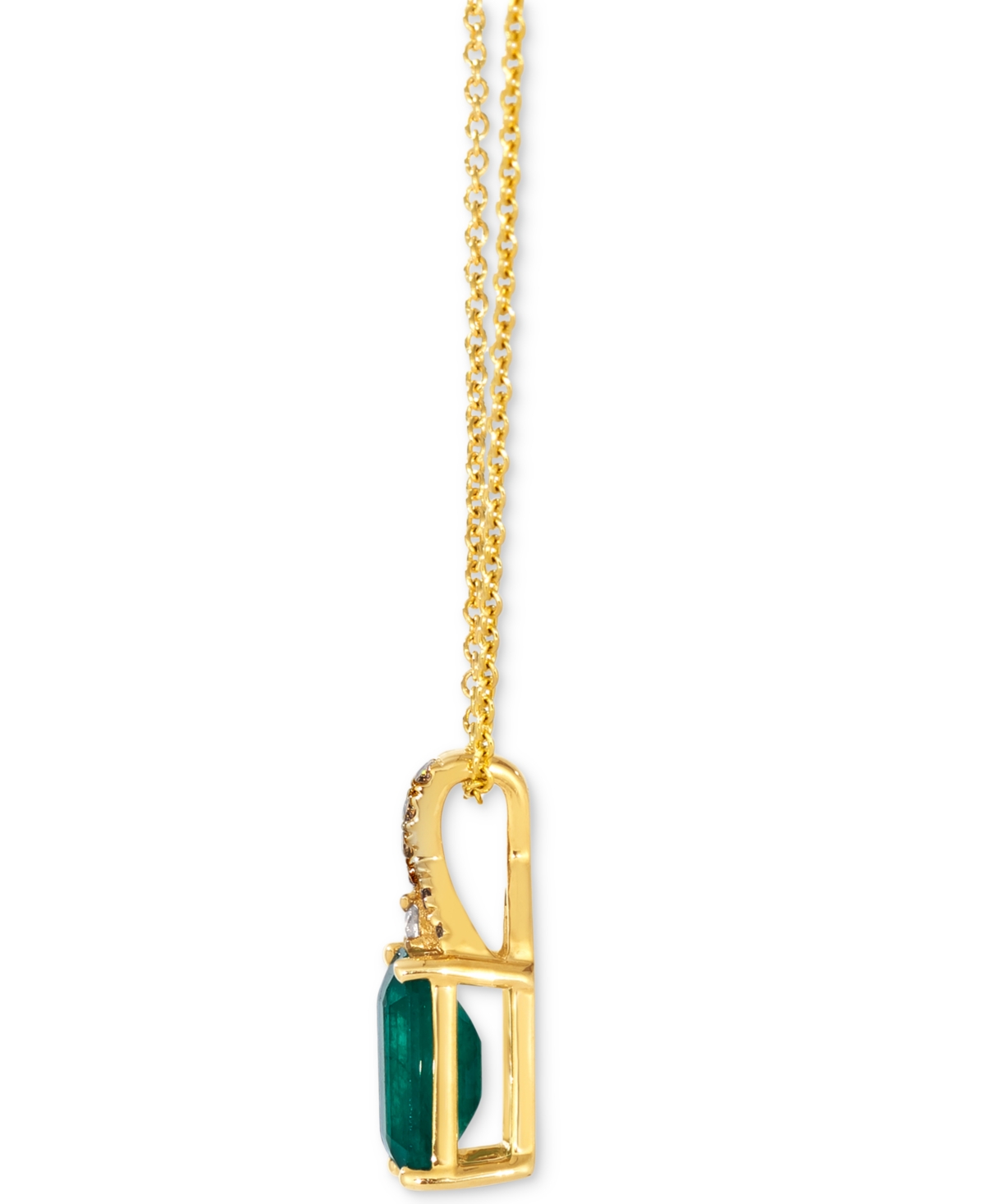 Le Vian Emerald (1 Ct. T.w.), Nude Diamond & Chocolate Diamond Accent 20" Pendant Necklace In 14k Honey Gold In Gold