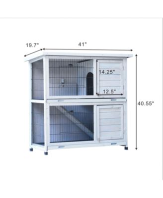 Streamdale 2-Story Outdoor Rabbit Hutch with Run & Removable Trays