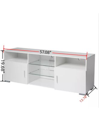 Modern TV Stand with Drawer and LED Lights