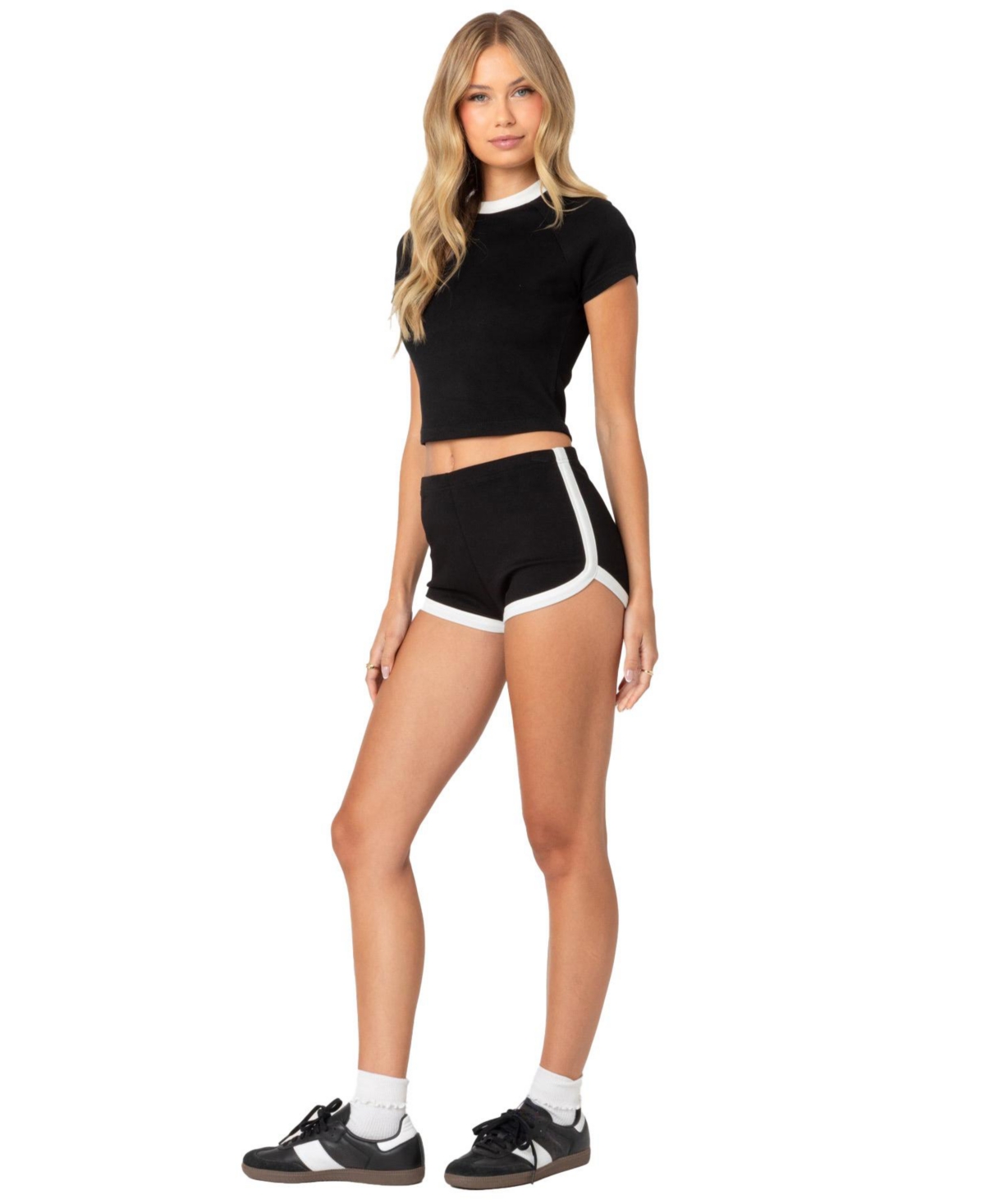 Edikted Women's Elana contrast raglan top - Black-and-white