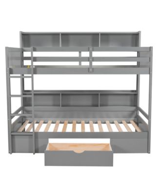 Streamdale Twin Bunk Bed with Shelves and Drawer