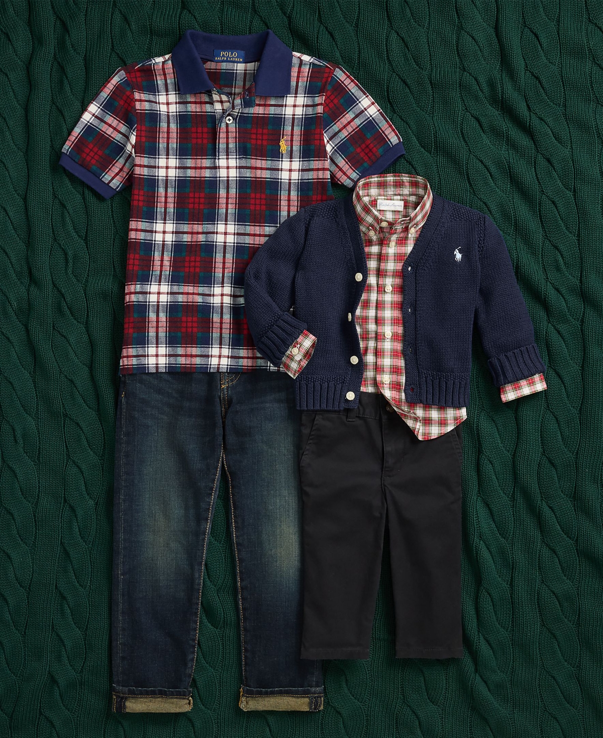 Polo Ralph Lauren Toddler and Little Boys Plaid Cotton Mesh Polo Shirt