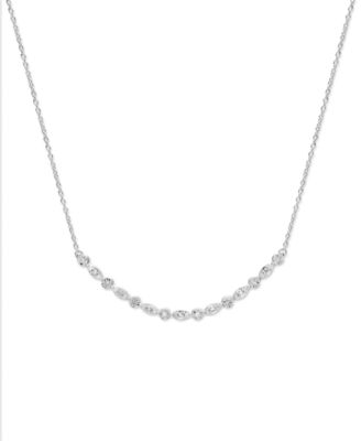 Macy's - Diamond Curved 18" Necklace (1/4 ct. t.w.) in Sterling Silver