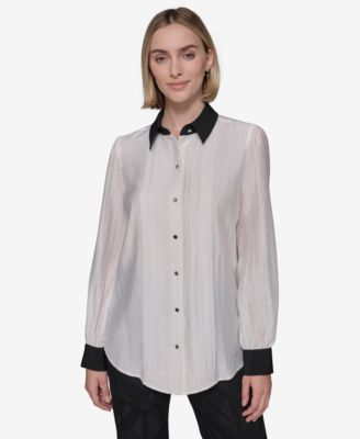 KARL LAGERFELD PARIS - Women's Pintucked Blouse