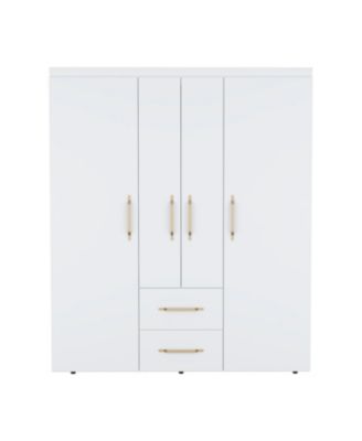 Valier Metal Accent Multi-Storage Deluxe Wardrobe Armoire