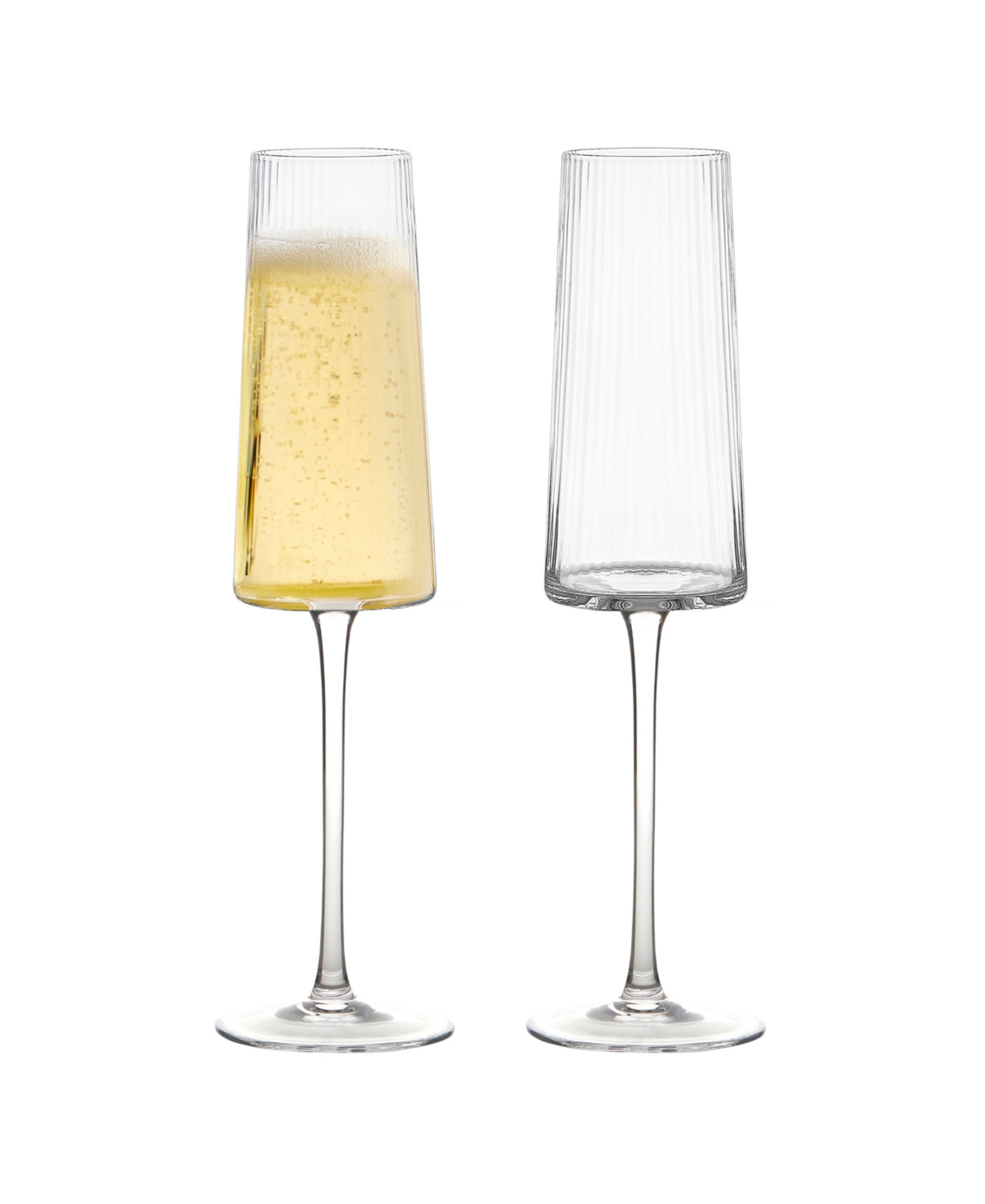 Anton Studio Designs Empire Clear Champagne Flutes, Set Of 2 In Clear