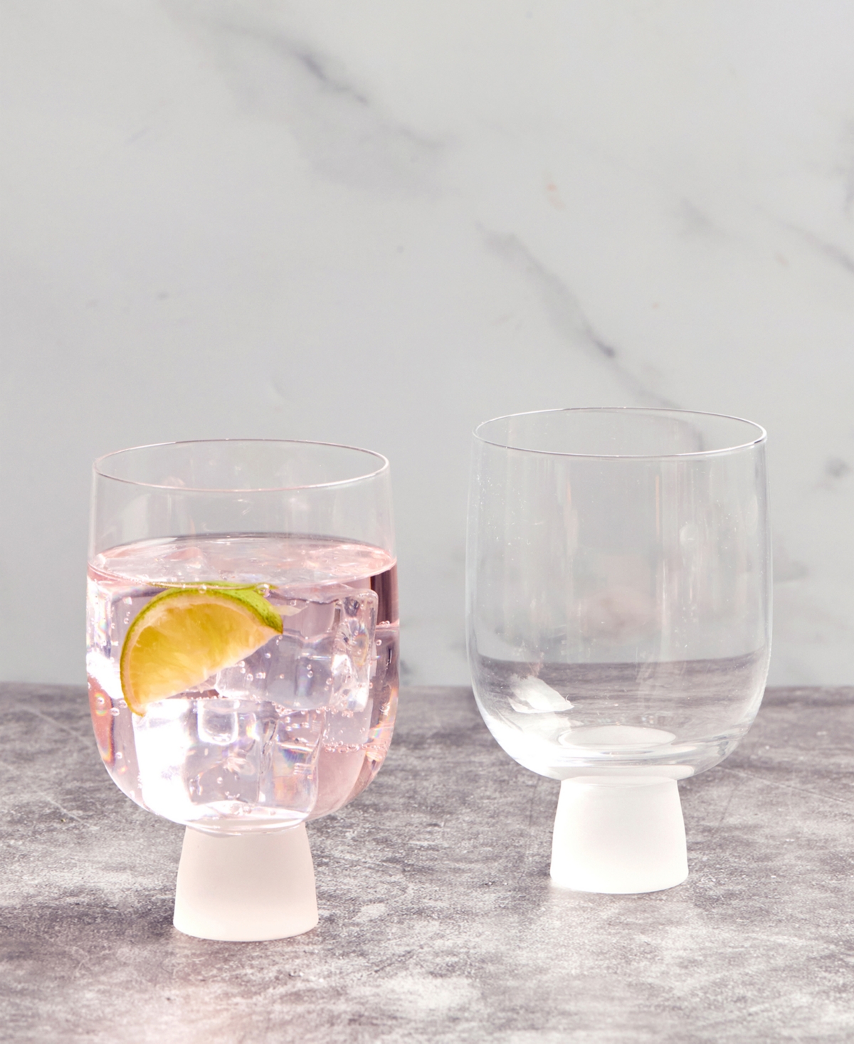 Anton Studio Designs Oslo Double Old Fashioned Tumblers Frost, Set Of 2 In Clear