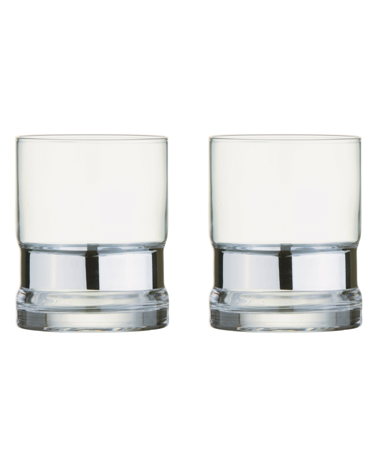 Anton Studio Designs Soho Double Old Fashioned Tumblers, Set Of 2 In Silver