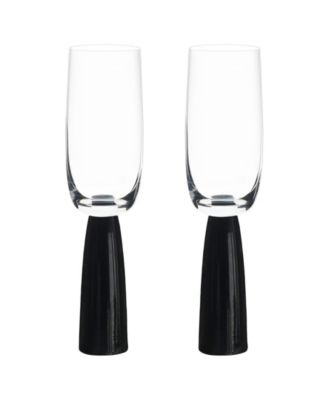Oslo Champagne Flutes Black, Set of 2