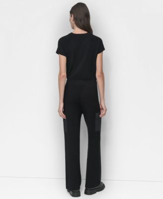 Women's Knit Straight-Leg Cargo Pants