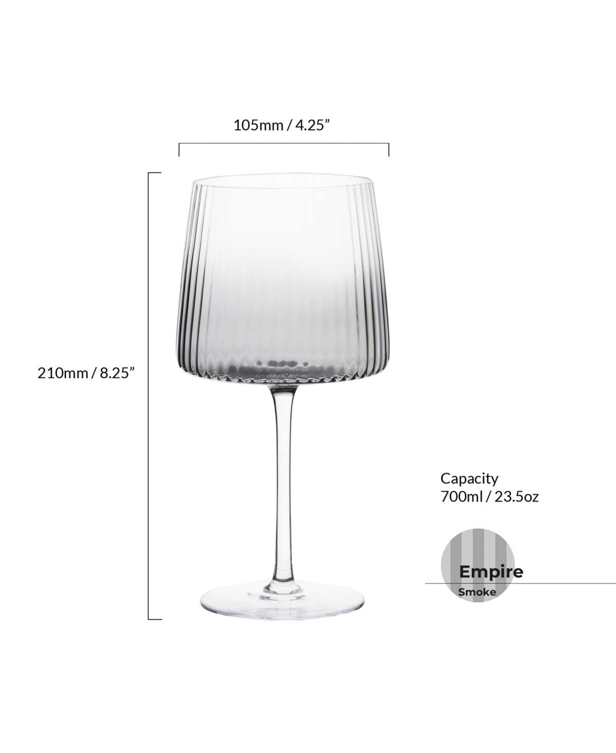 Anton Studio Designs Empire Gin Glasses Smoke, Set Of 2 In Smoke