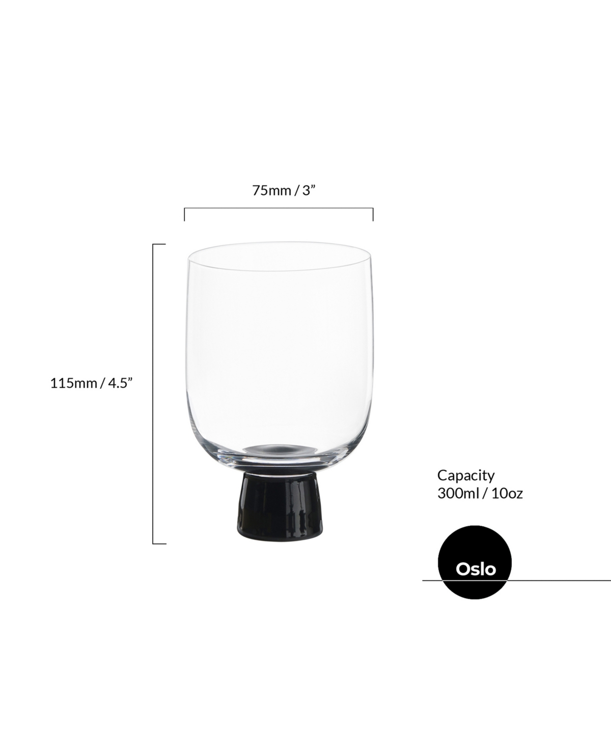 Anton Studio Designs Oslo Double Old Fashioned Tumblers, Set Of 2 In Black