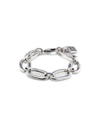 Sterling Silver and 18k Gold Plated Oval Links Bracelet