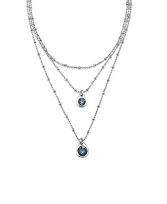 Sterling Silver Triple Midi Water Drop Necklace