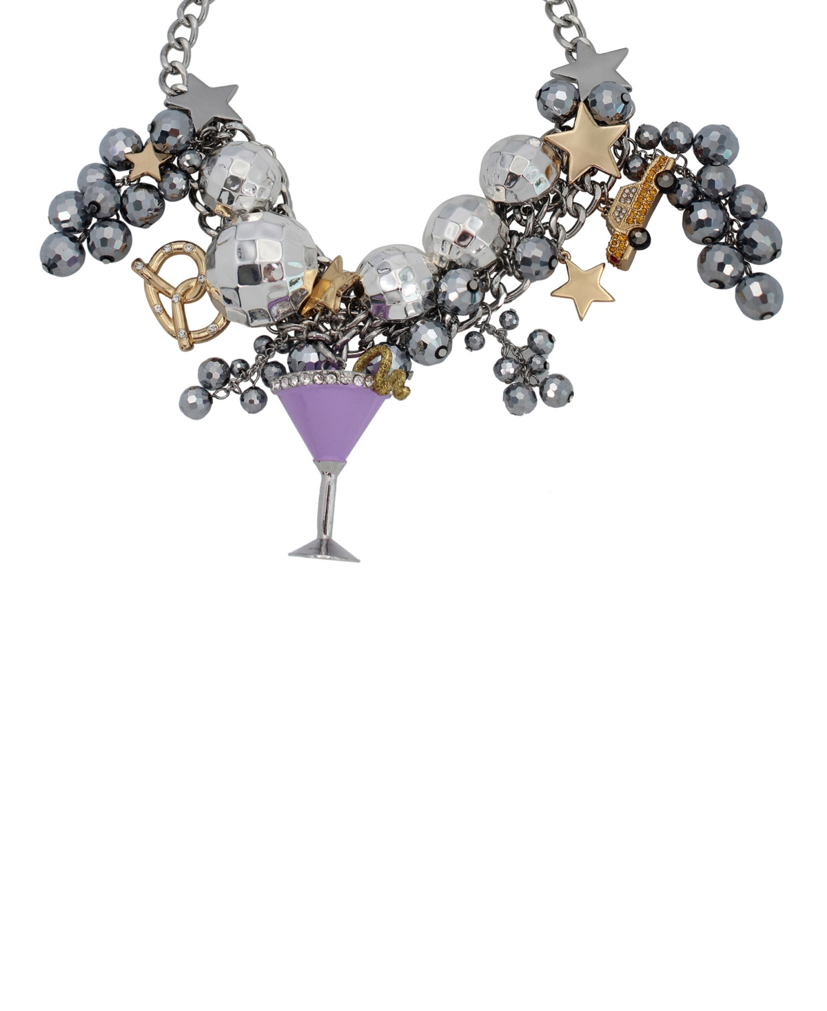 BETSEY JOHNSON FAUX STONE MIDNIGHT MAGIC NYC BIB NECKLACE 