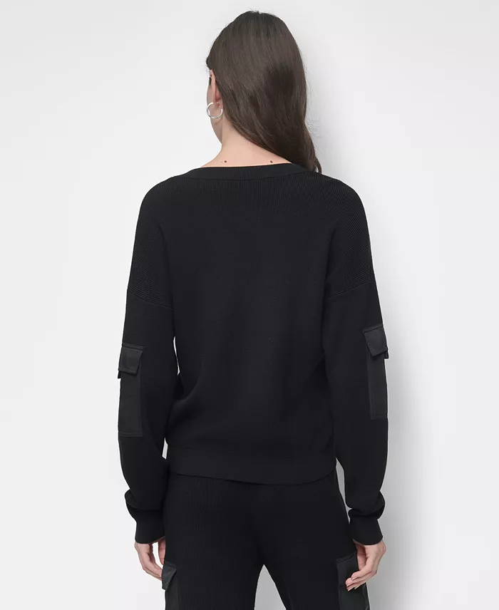 Women's Cargo V-Neck Sweater - thumbnail 2