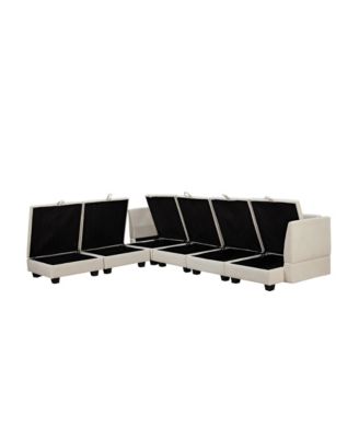  Convertible U-Shape Sectional Sofa with Storage Seat
