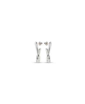 Link Shaped Metal Alloy Earrings