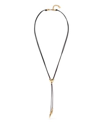 Leather and Metal Alloy Heart Necklace 