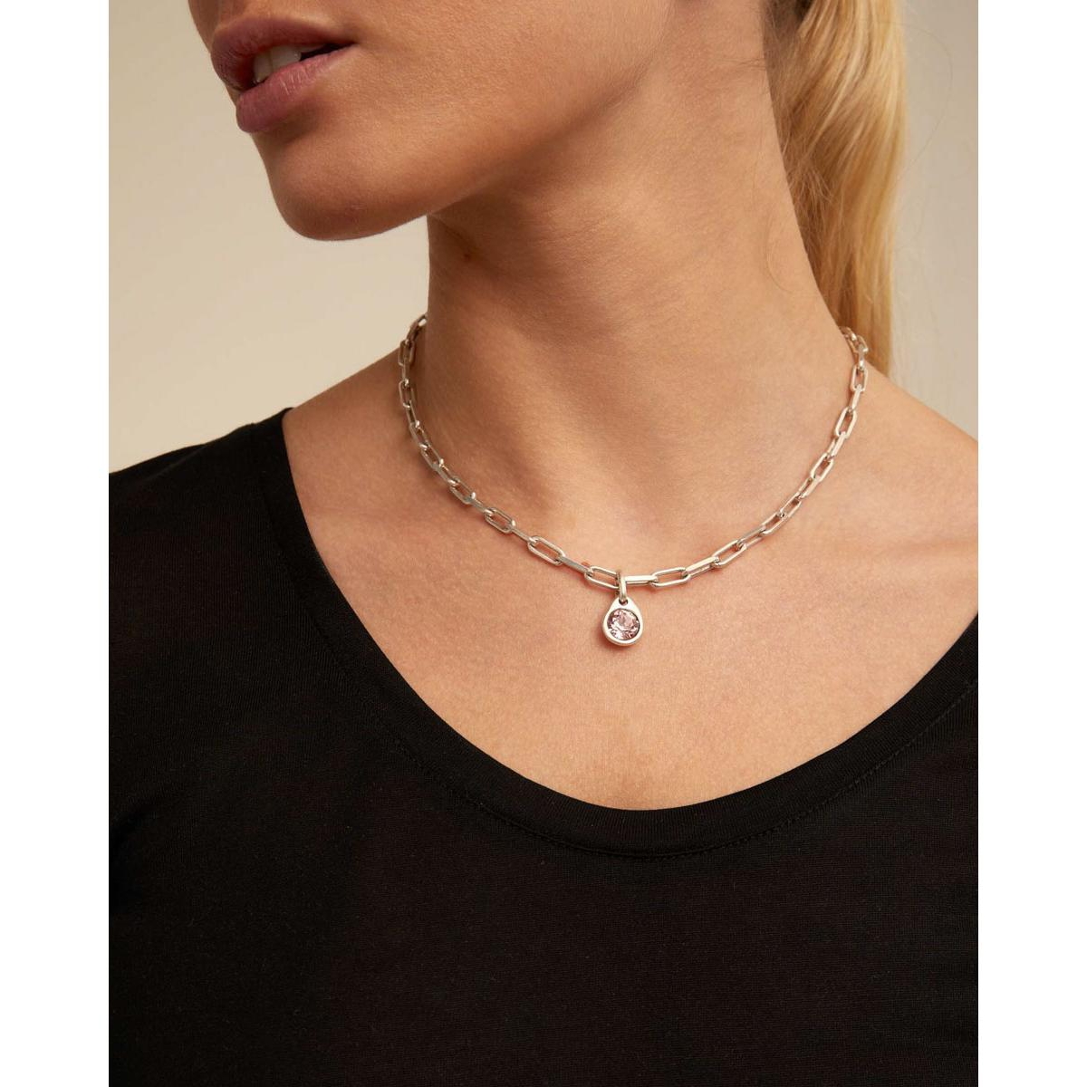 Unode50 Metal Alloy Short Elongated Links Chain In Silver