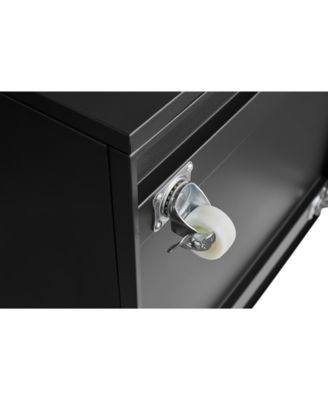 Streamdale 4-Wheel Metal Cabinet with Adjustable Shelves and Universal Wheels