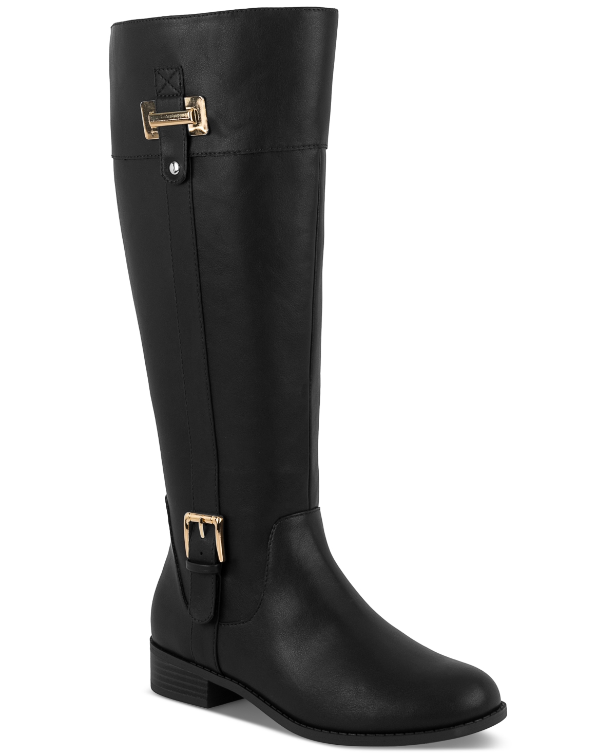 Women's Leodenn Knee High Riding Boots - Black Smooth