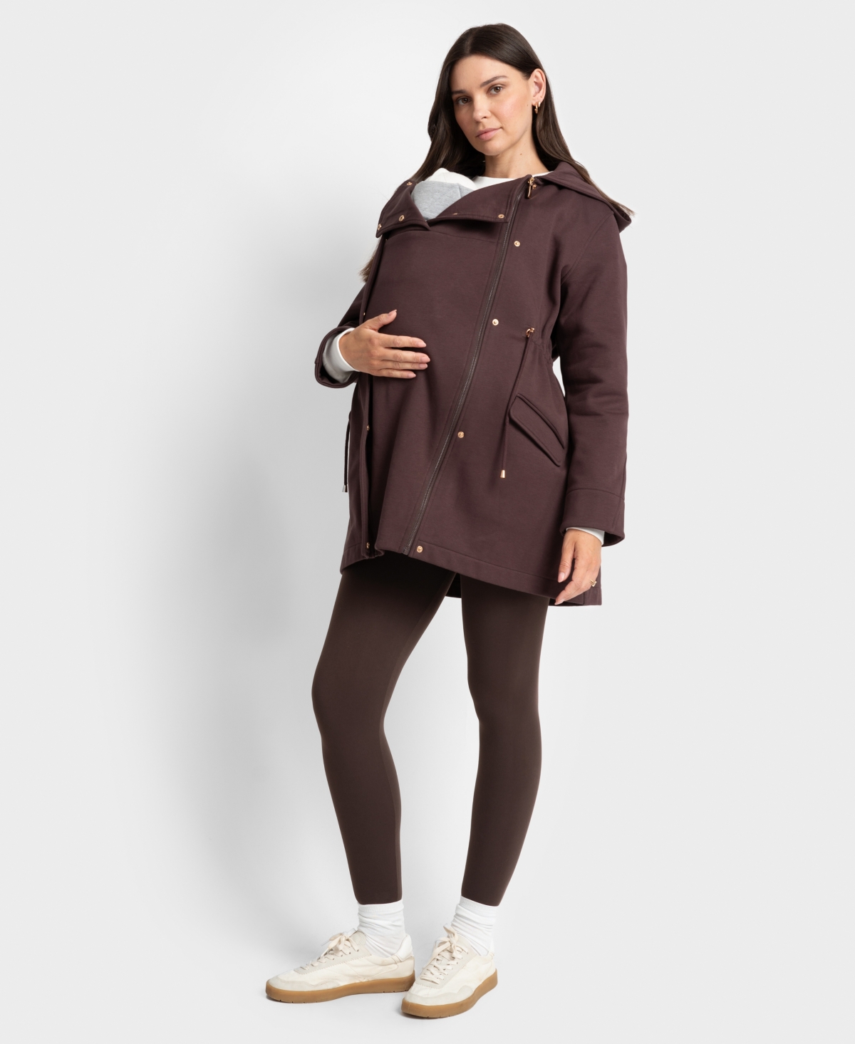 Shop Seraphine Women's Maternity Hoodie In Chocolate