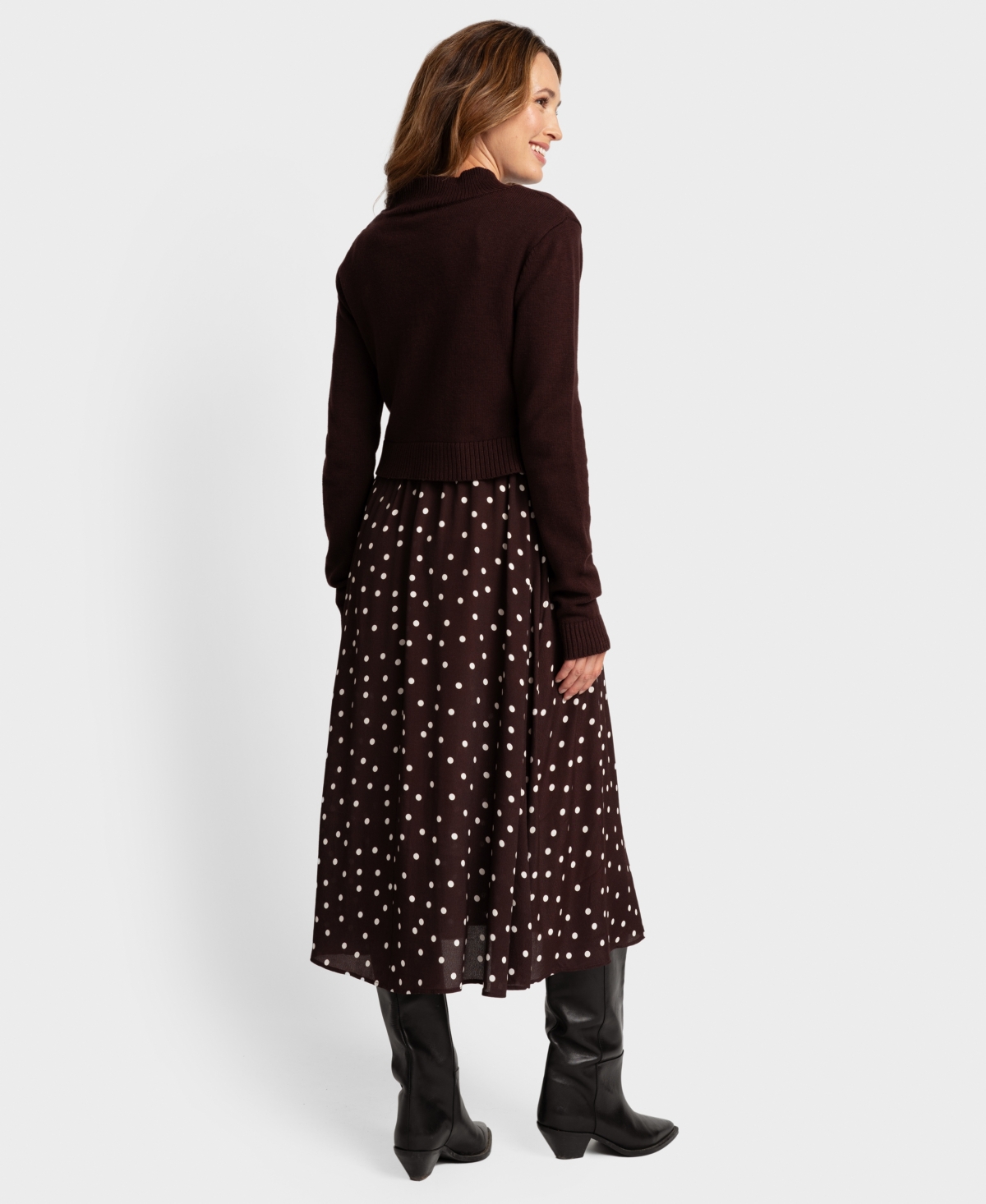 SERAPHINE WOMEN'S MATERNITY SKIRT WITH KNIT TOPPER 