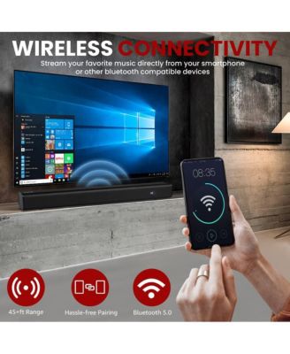 Wave Base Wireless Bluetooth Streaming Tabletop Soundbar, Digital Speaker System with Remote Control and HDMI (ARC)