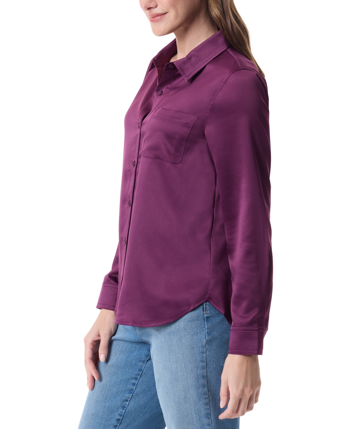 Gloria Vanderbilt Women's Larissa Solid-Color Button Shirt