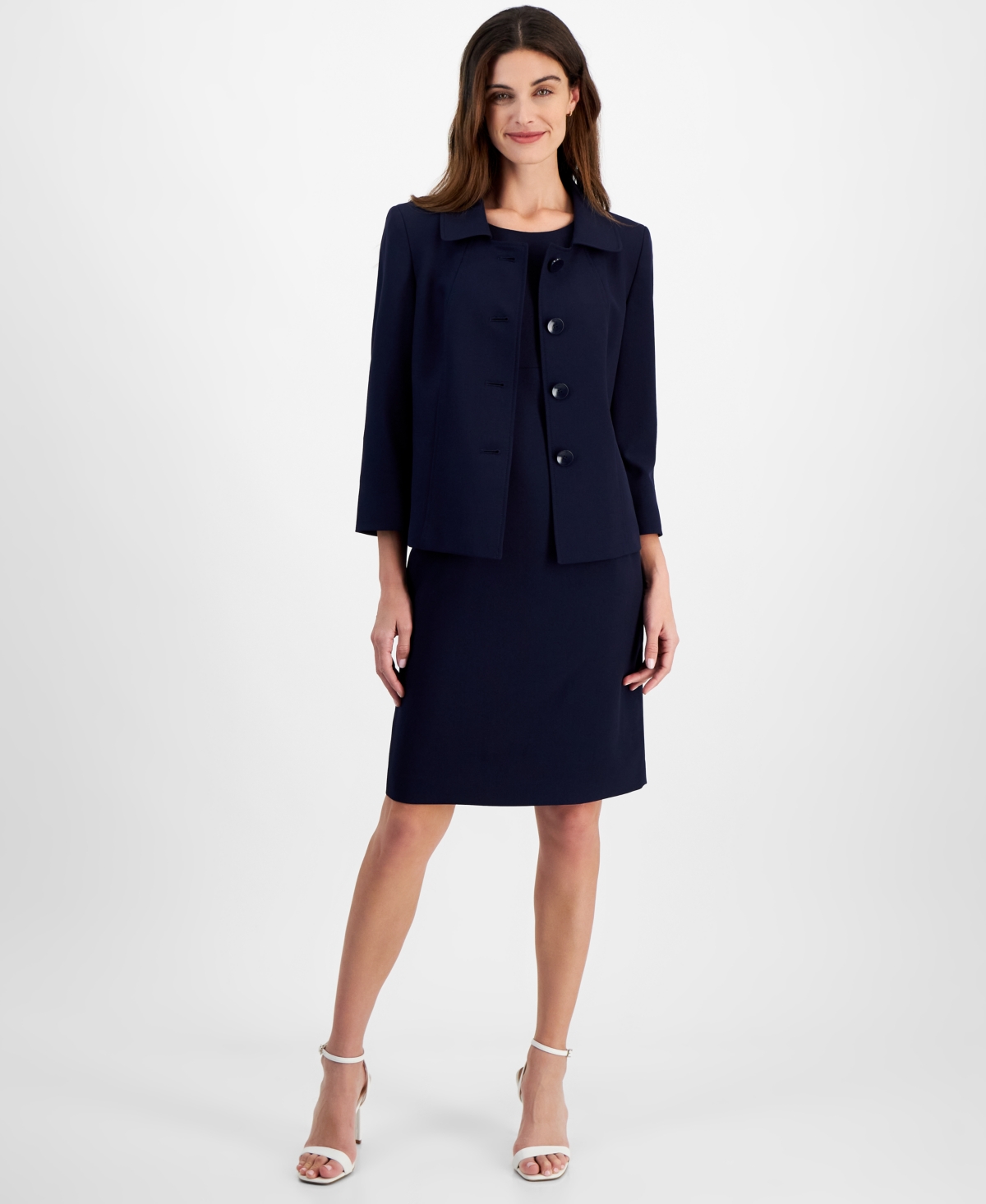 Le Suit Petite Seamed Dress Suit