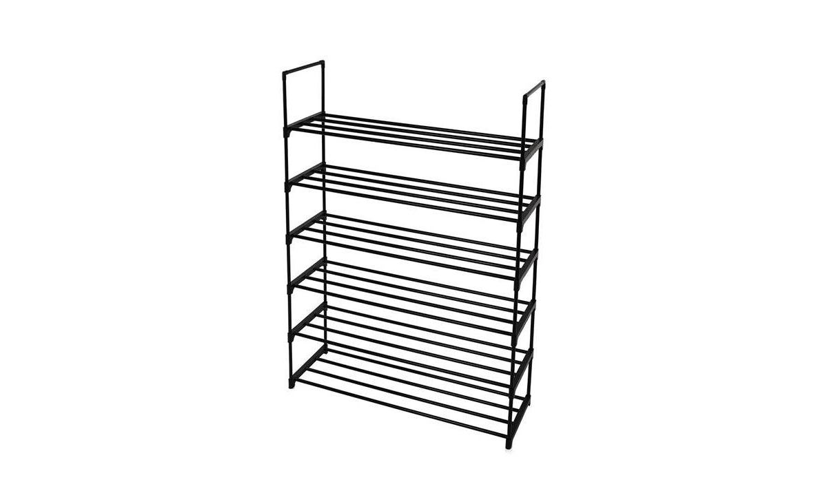 Slickblue 6-TierShoe Rack Tower Shelf Organizer for Bedroom, Entryway, Hallway, and Closet Storage - Black