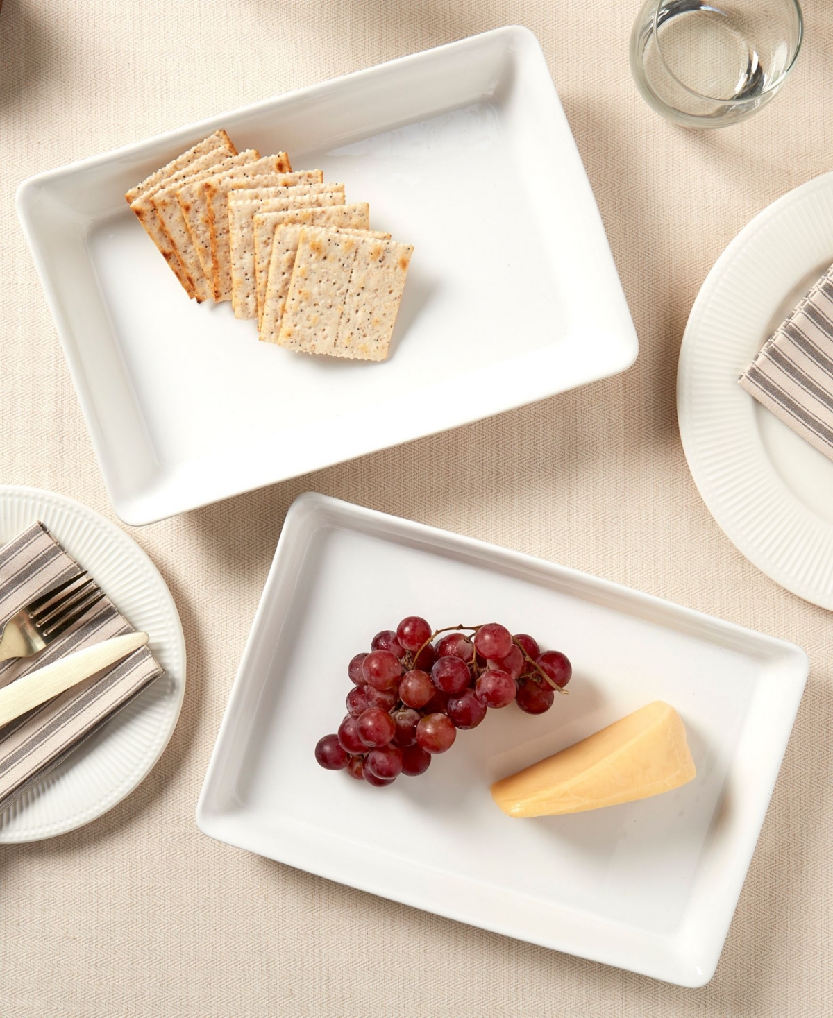 Denmark Tools For Cooks Rectangular 2 Pc. Serving Platters In White