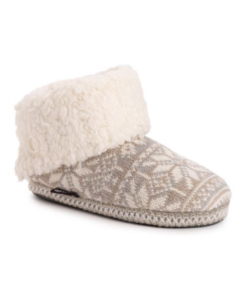 Женские тапочки MUK LUKS Melinda Cuff Boot Faux-Fur, цвет: Серый