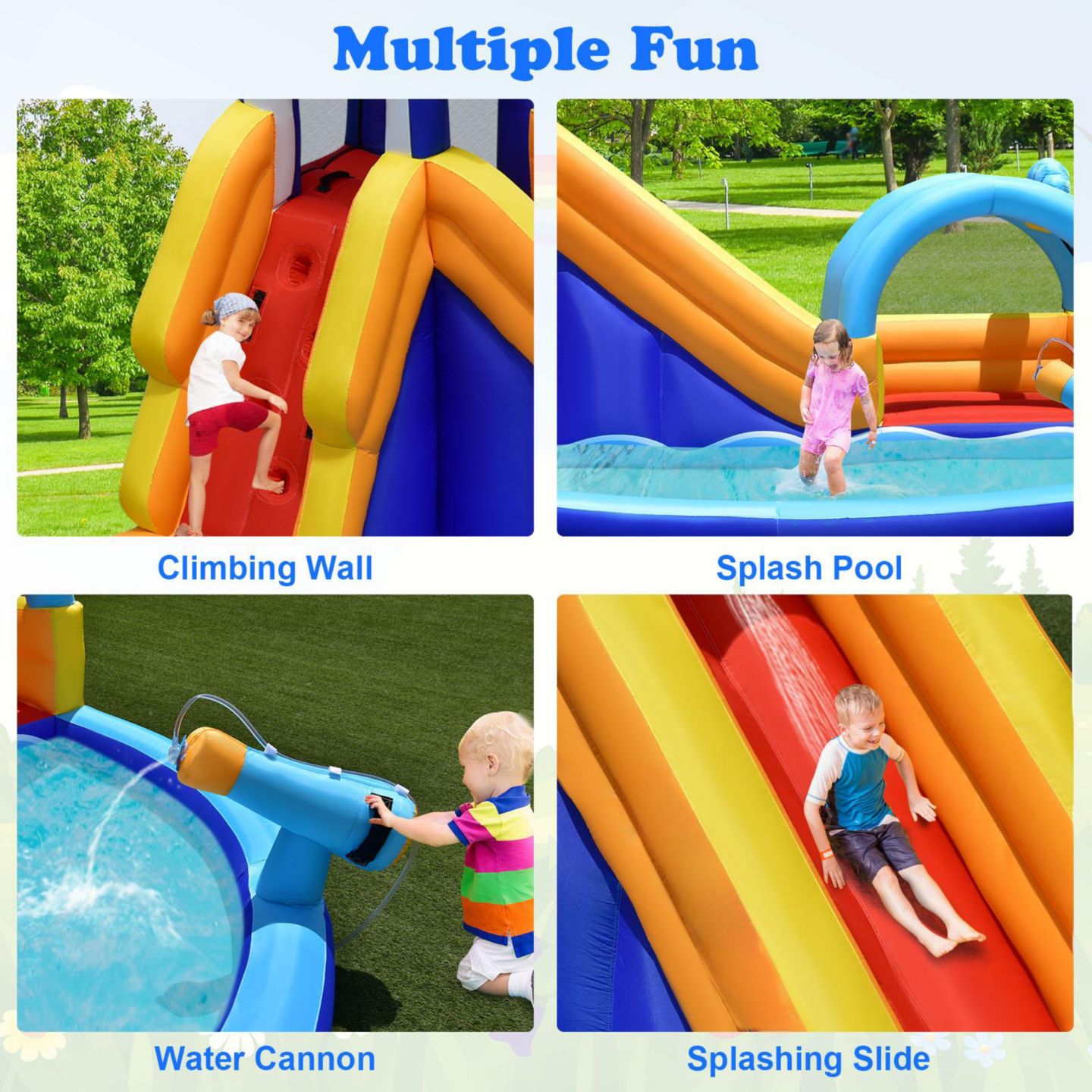 Детская игрушка GOUUN Shark-Themed Water Park Inflatable Bounce House with Slide and Splash Pool, For up to 4 Kids, Ages 3+ — фото 7