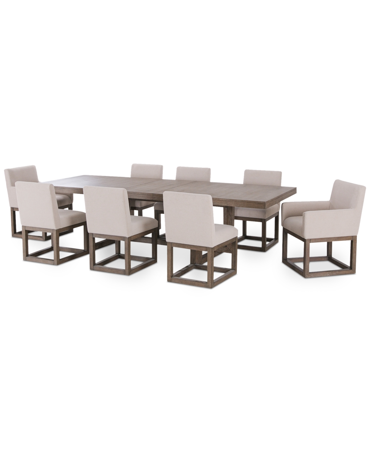 Macy's Portmore 9 Pc Rectangular Set (table, 6 Side Chairs & 2 Arm Chairs), Created For  In Brown