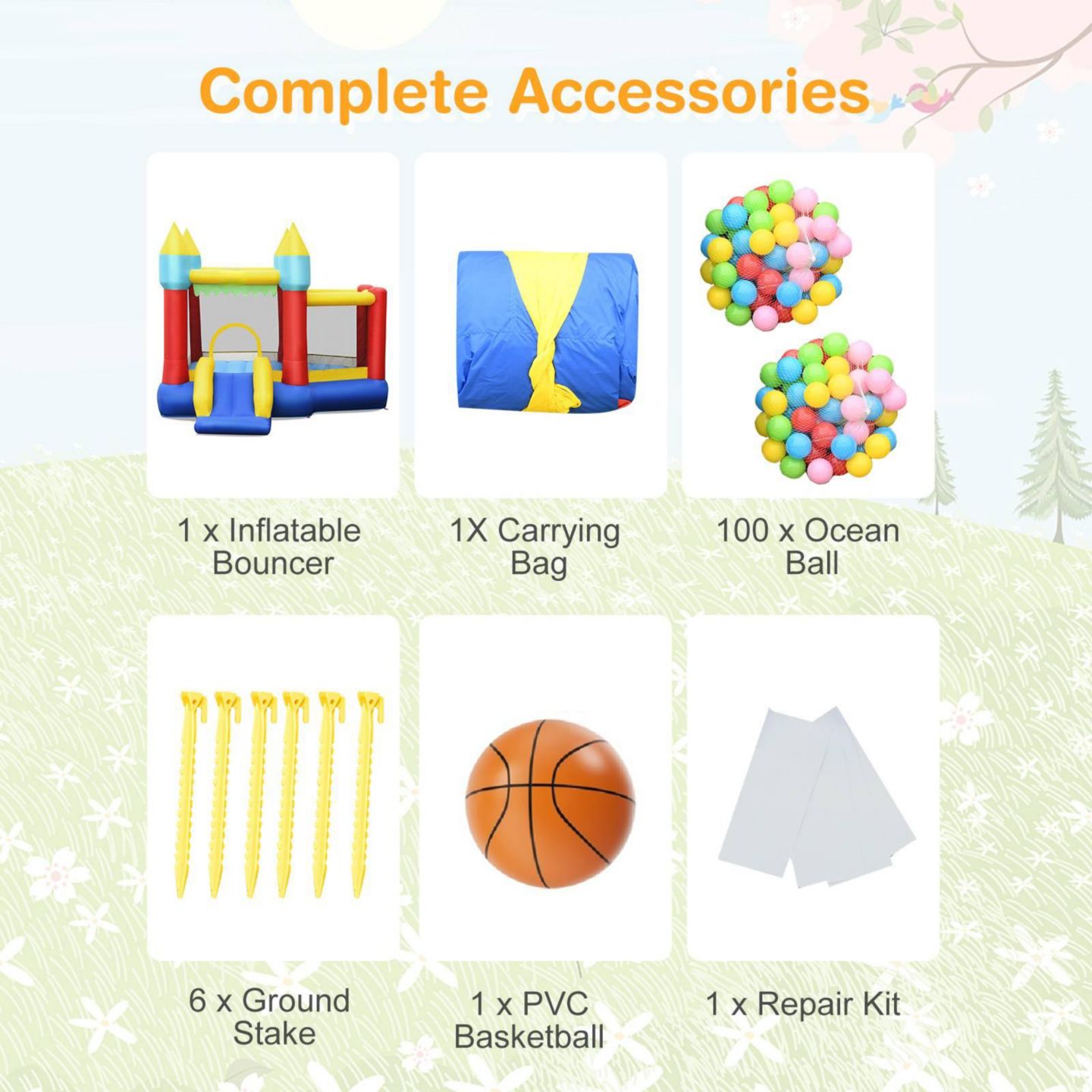 Детская игрушка GOUUN Inflatable Bounce Slide Jumping Castle Without Blower — фото 2