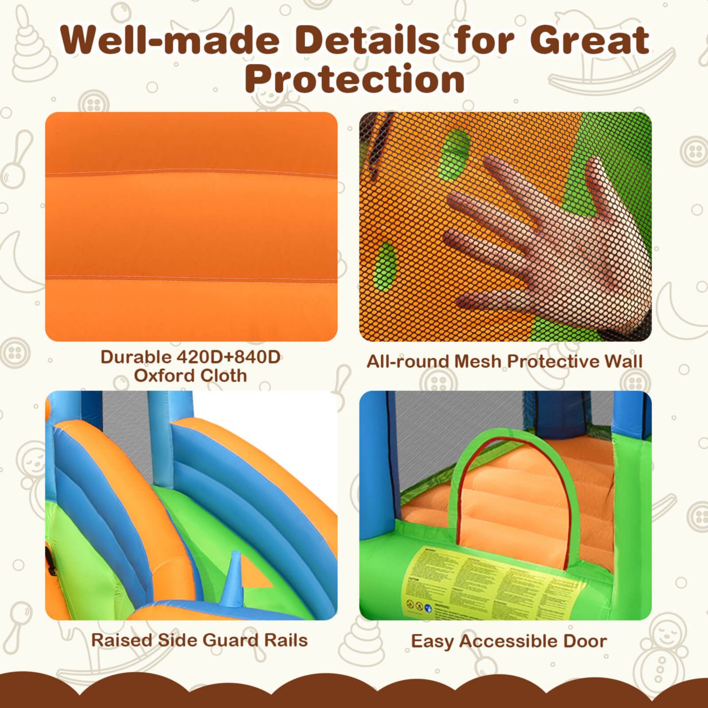 Детская игрушка GOUUN Inflatable Water Slide Bounce House with Dual Climbing Walls — фото 7