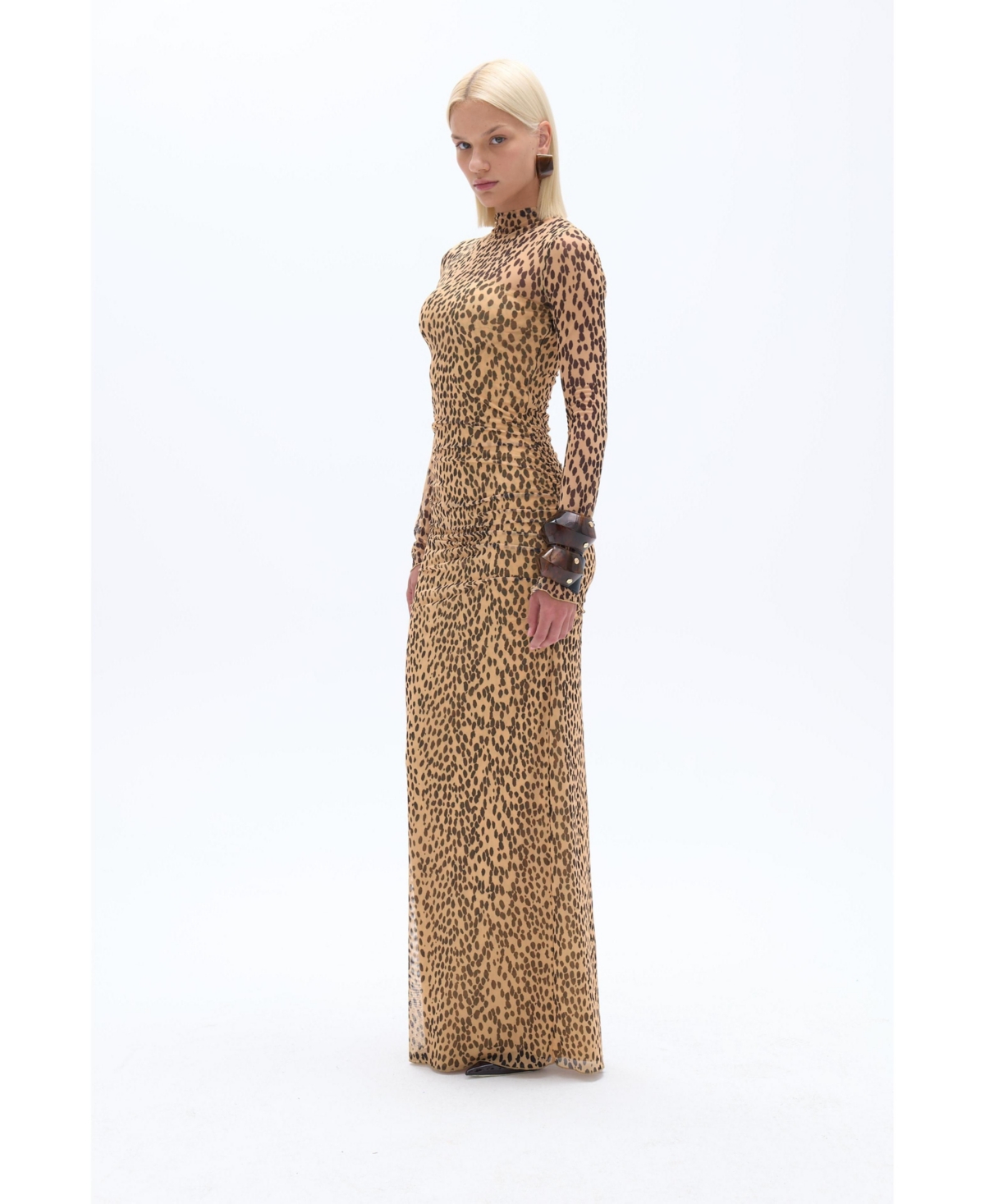 Nocturne Women's Leopard Print Long Sleeve Dress - Multi-colored