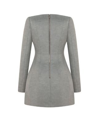 Women's Padded Shoulder Long Sleeve Minidress