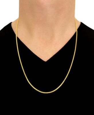 24" Round Box Link Chain Necklace (1-1/2mm) in 14k Gold