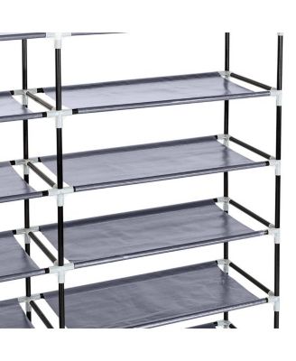 7-Tier Portable Shoe Rack with Fabric Cover for Organized Shoe Storage and Closet Organization