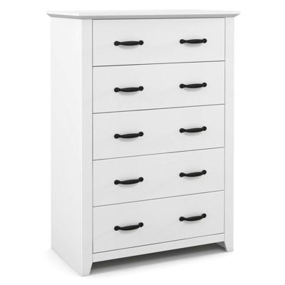 5 Drawer Chest Storage Dresser Tall Cabinet Organizer Bedroom Hallway