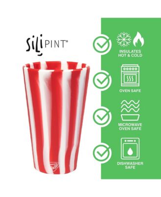 Pint Glasses: 4 pk - (2) Peppermint & (2) Poinsettia - Holiday 2023