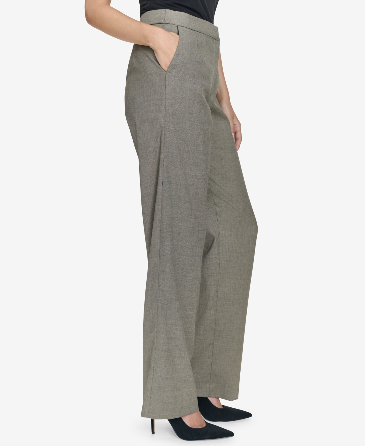 Halston Women's Mid-Rise Straight-Leg Pants -camel